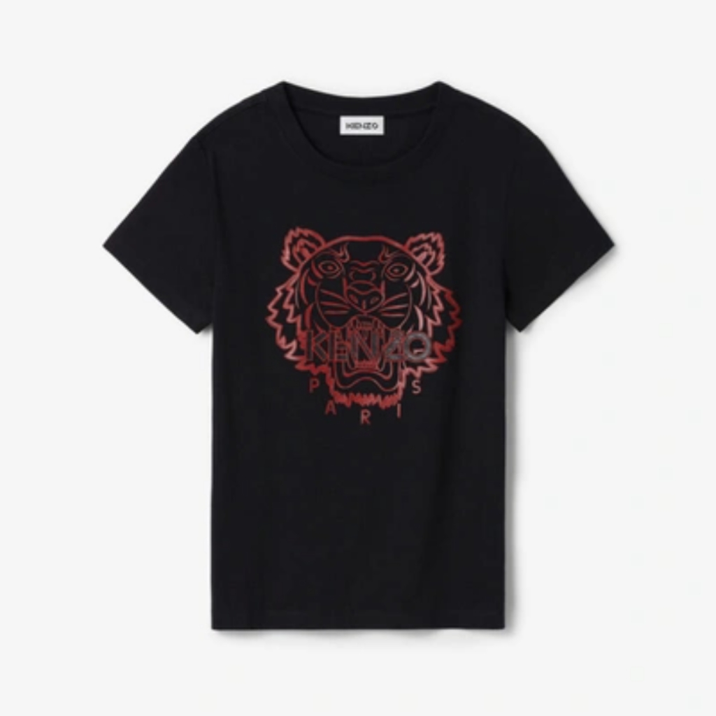 Kenzo Black And Red Tiger Graphic Tee